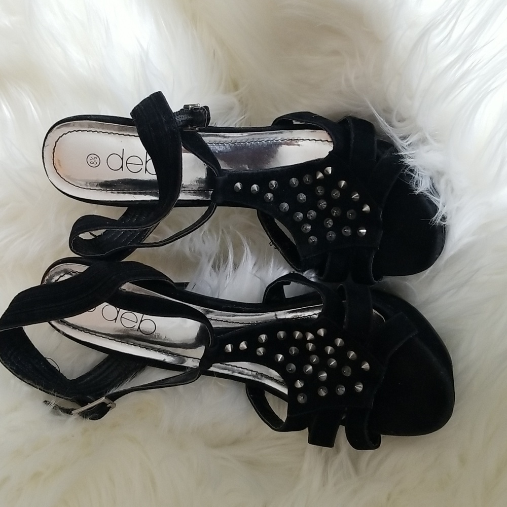 Ladies black stilleto  heel Deb 8.5